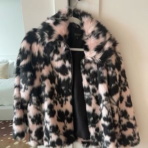 Top shop luxe zip up  fur coat